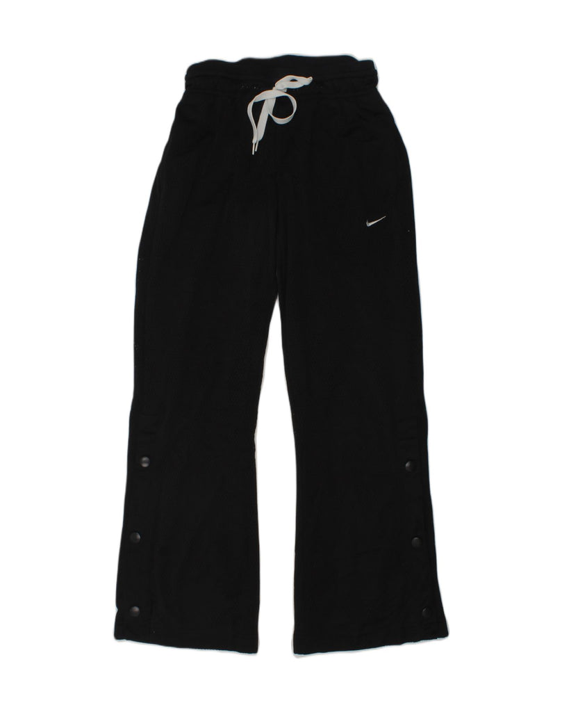 NIKE Girls Graphic Tracksuit Trousers 10-11 Years Medium Black Polyester | Vintage Nike | Thrift | Second-Hand Nike | Used Clothing | Messina Hembry 