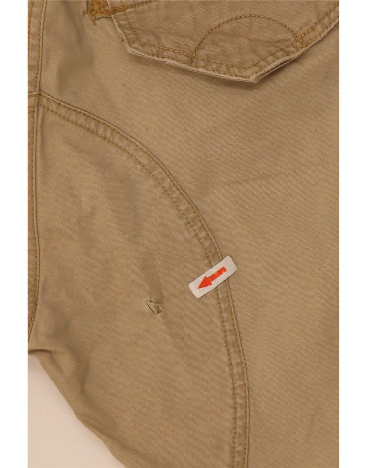 Lee Cooper Mens Straight Cargo Trousers W28 L32 Beige Cotton