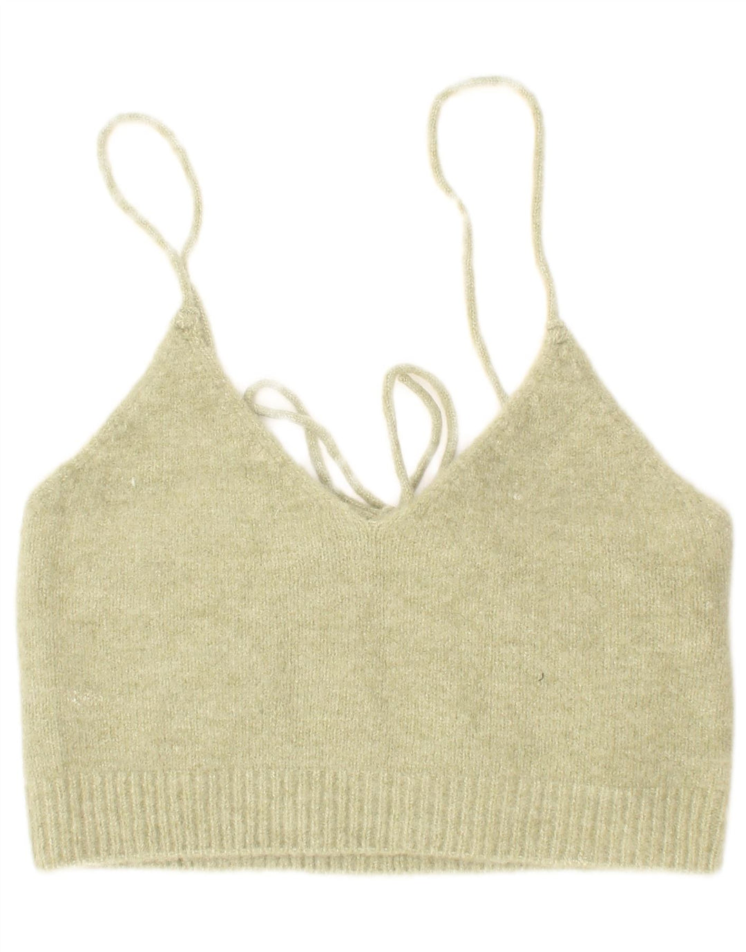 Zara Womens Knit Crop Top Small Green Acrylic