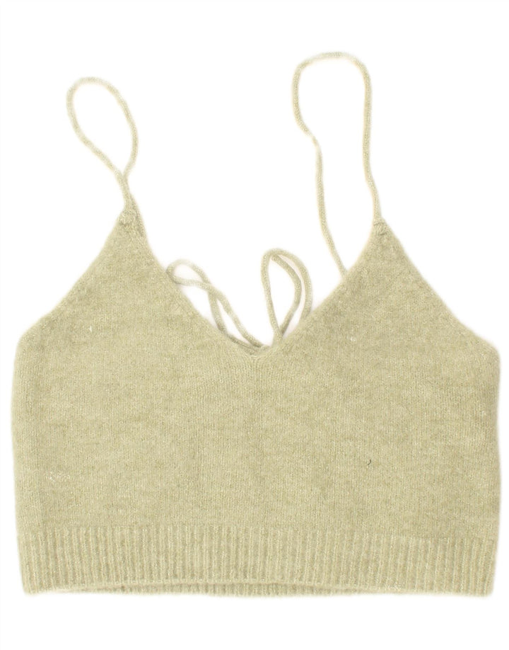 Zara Womens Knit Crop Top Small Green Acrylic