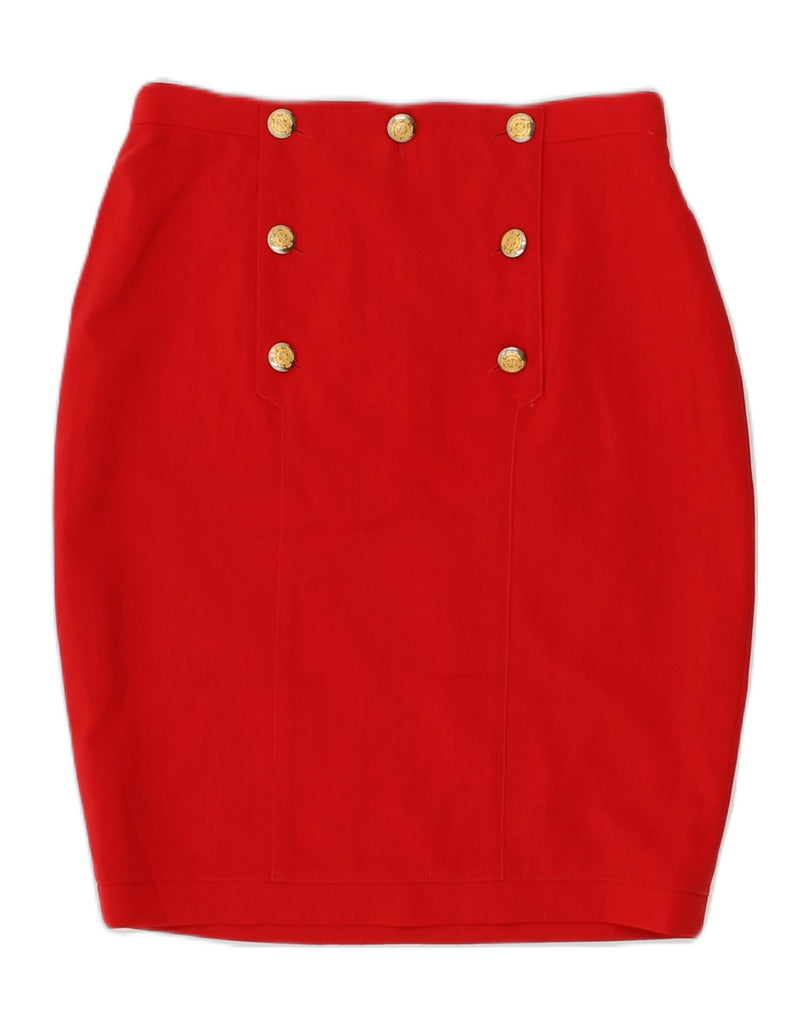 VINTAGE Womens Pencil Skirt IT 42 Medium W30 Red Wool | Vintage Vintage | Thrift | Second-Hand Vintage | Used Clothing | Messina Hembry 