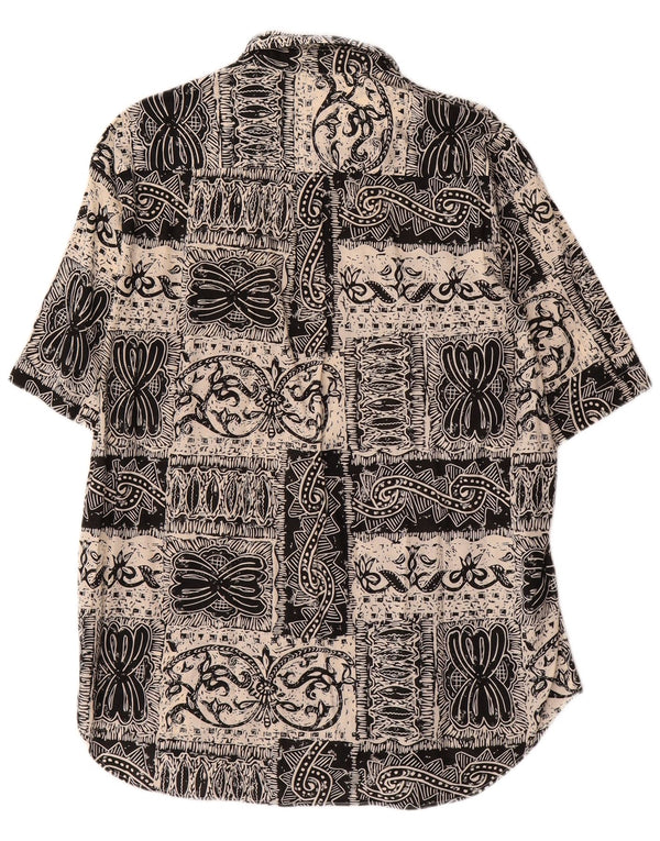 Navigare Mens Short Sleeve Shirt XL Grey Paisley Cotton
