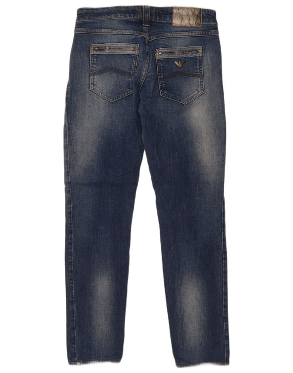 Armani Womens Distressed Skinny Jeans W27 L29 Blue Cotton