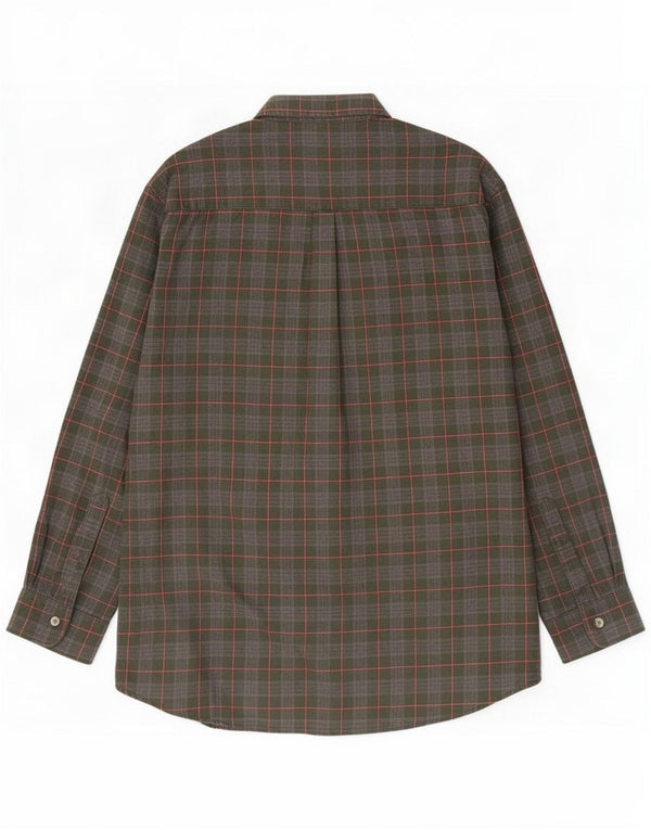 L.L.Bean Mens Flannel Shirt Large Green Check
