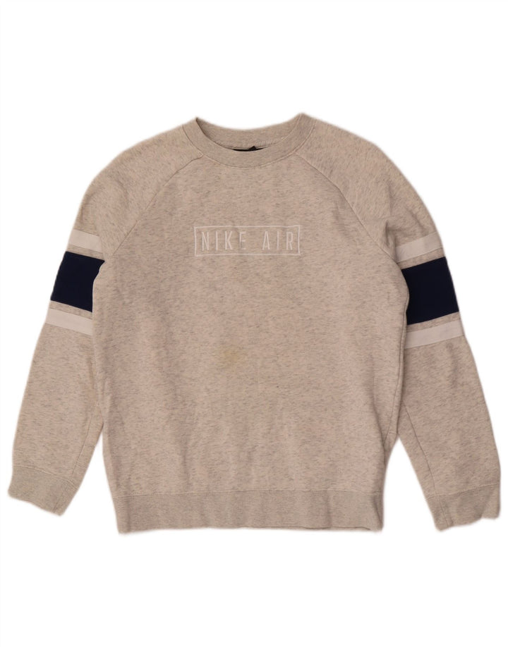 Nike Boys Graphic Sweatshirt Jumper 12-13 Years Large Grey Colourblock