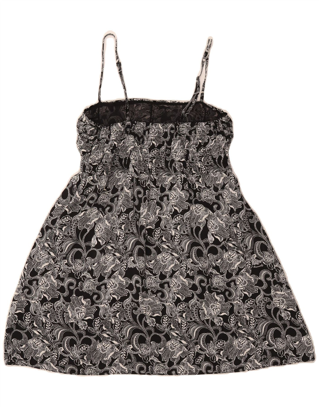 CALVIN KLEIN JEANS Womens Sundress UK 12 Medium Black Paisley Polyester Vintage Calvin Klein Jeans and Second-Hand Calvin Klein Jeans from Messina Hembry 