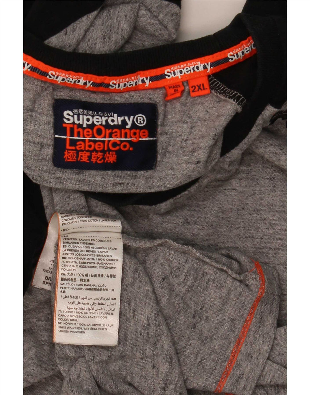 Superdry Mens Top Long Sleeve 2XL Grey Colourblock Cotton