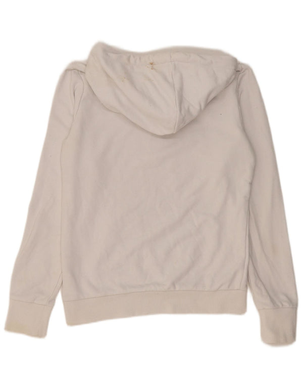 Superdry Womens Graphic Hoodie Jumper UK 10 Small White Cotton