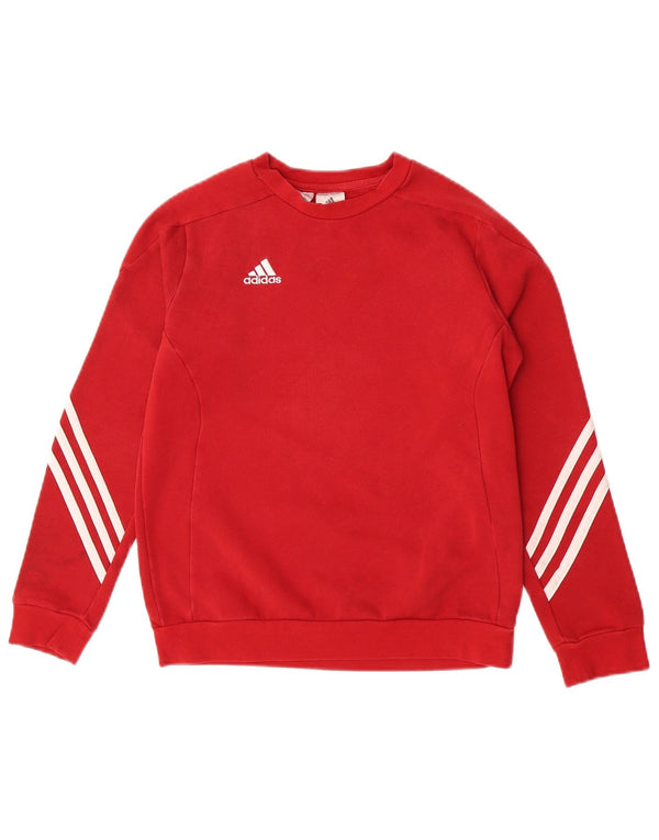 Adidas Boys Sweatshirt Jumper 11-12 Years Large Red Cotton