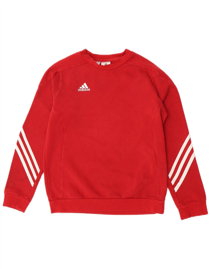Adidas Boys Sweatshirt Jumper 11-12 Years Large Red Cotton