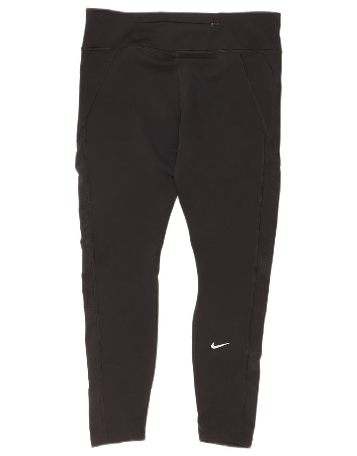 Nike Womens Dri Fit Leggings Large Black Polyester