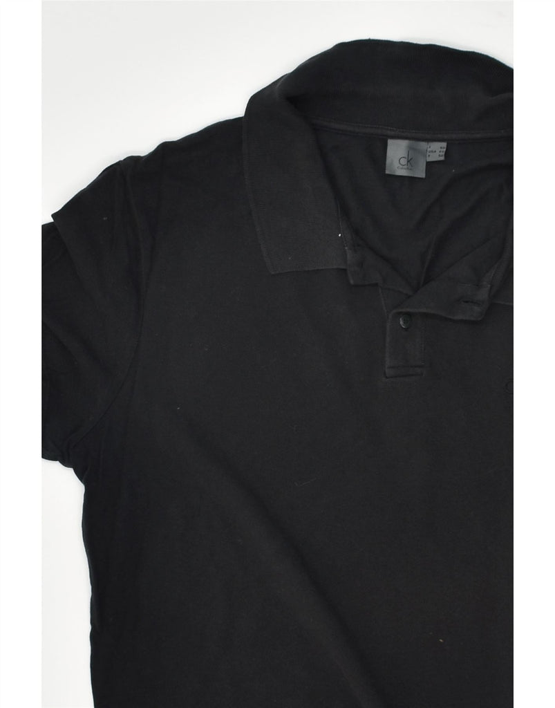 CALVIN KLEIN Mens Polo Shirt IT 50 Medium Black Cotton | Vintage Calvin Klein | Thrift | Second-Hand Calvin Klein | Used Clothing | Messina Hembry 