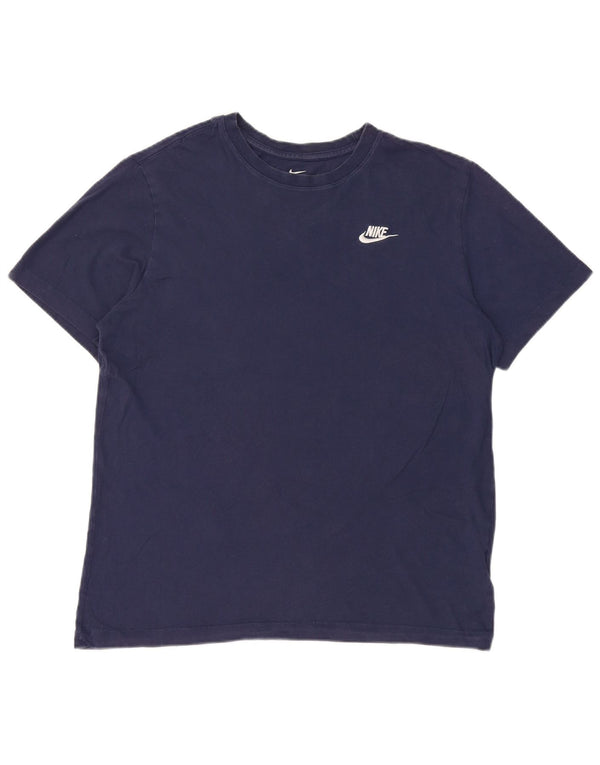 Nike Mens T-Shirt Top Medium Navy Blue Cotton
