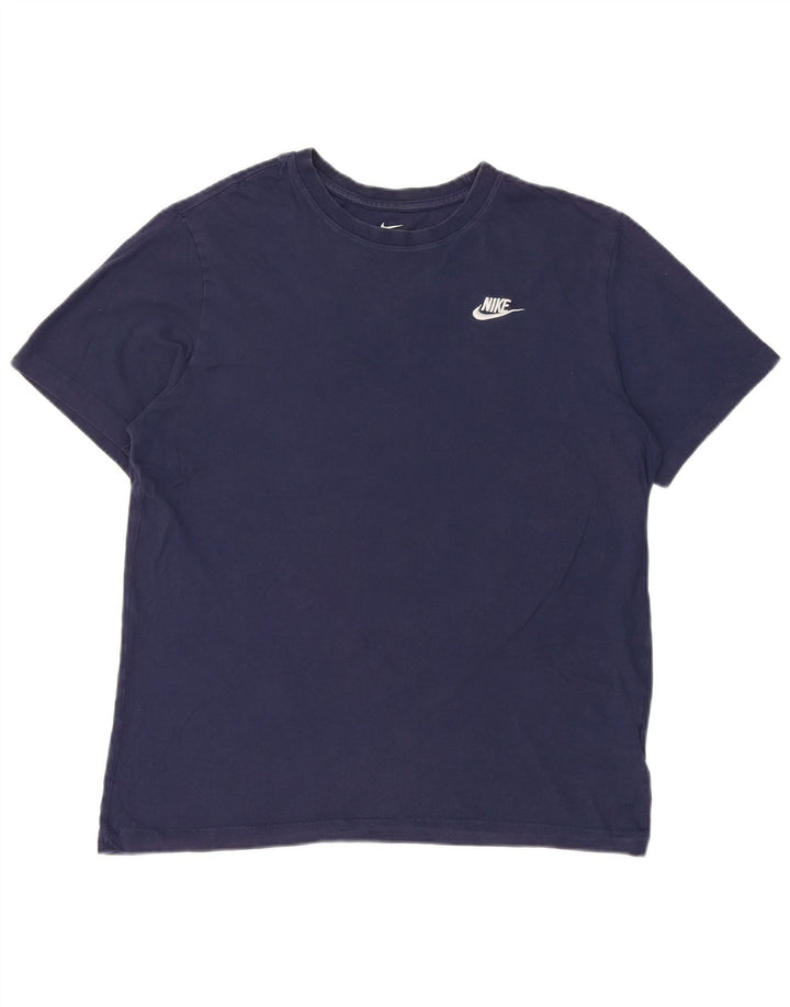 Nike Mens T-Shirt Top Medium Navy Blue Cotton