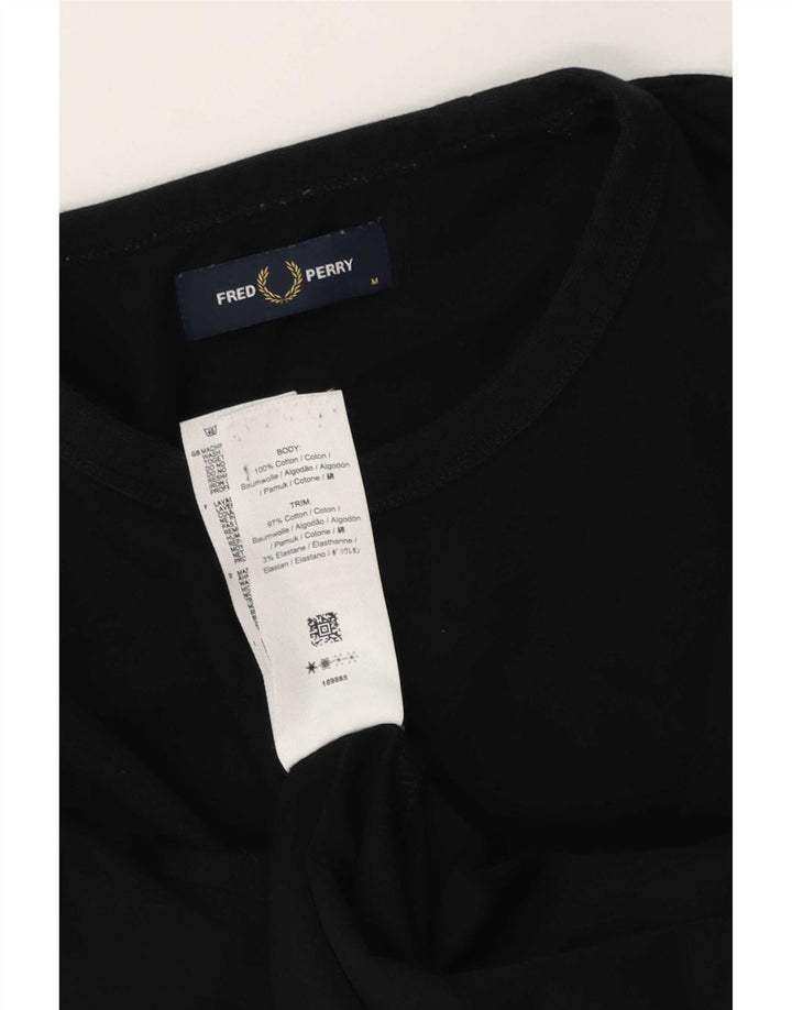 Fred Perry Mens T-Shirt Top Medium Black Cotton