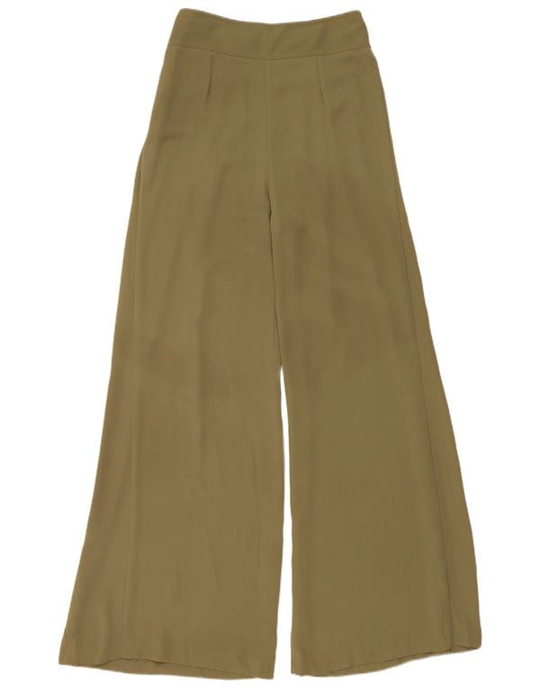 Marks & Spencer Womens High Waist Casual Trousers UK 8 Small W26 L32 Khaki