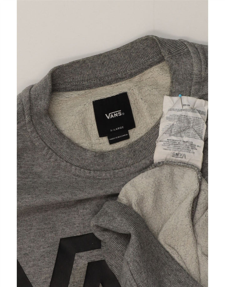 Vans Womens Graphic Sweatshirt Jumper UK 18 XL Grey Cotton