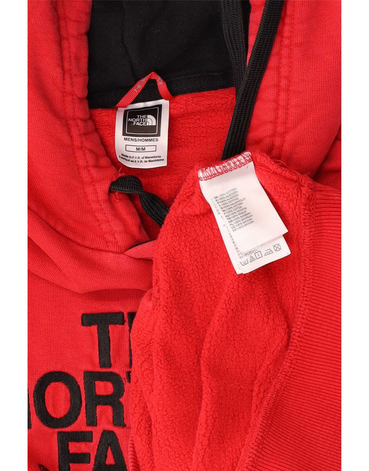 The North Face Mens Graphic Hoodie Jumper Medium Red Cotton