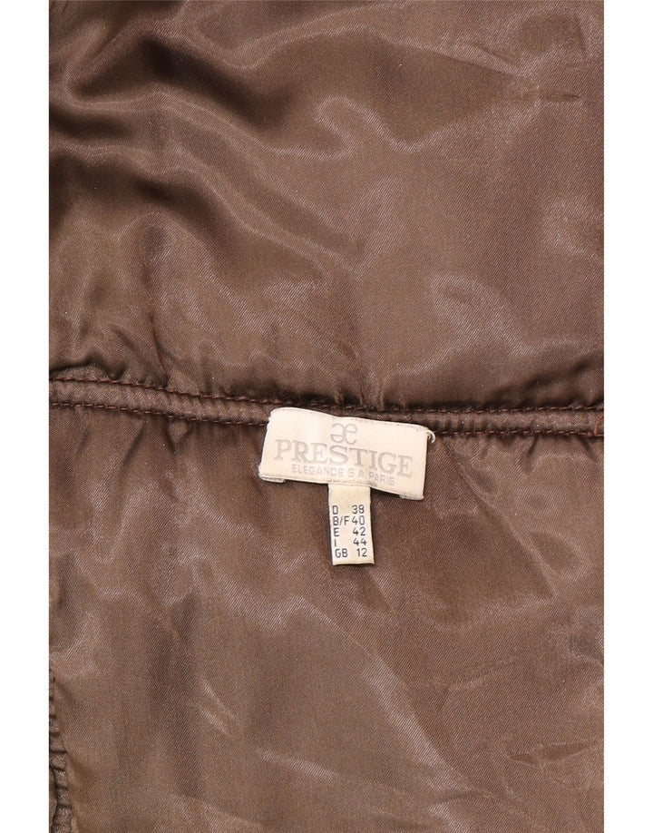 Prestige Womens Sleeveless Oversized Duffle Jacket UK 12 Medium Brown