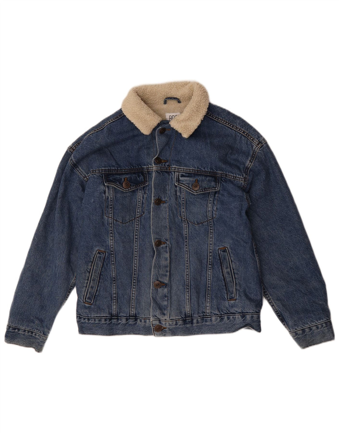 BDG Mens Sherpa Denim Jacket UK 34 XS Blue Cotton