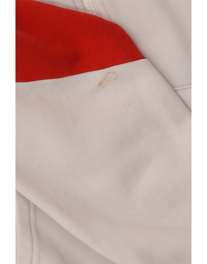 PUMA Mens Zip Hoodie Sweater Medium White Colourblock Cotton Vintage Puma and Second-Hand Puma from Messina Hembry 