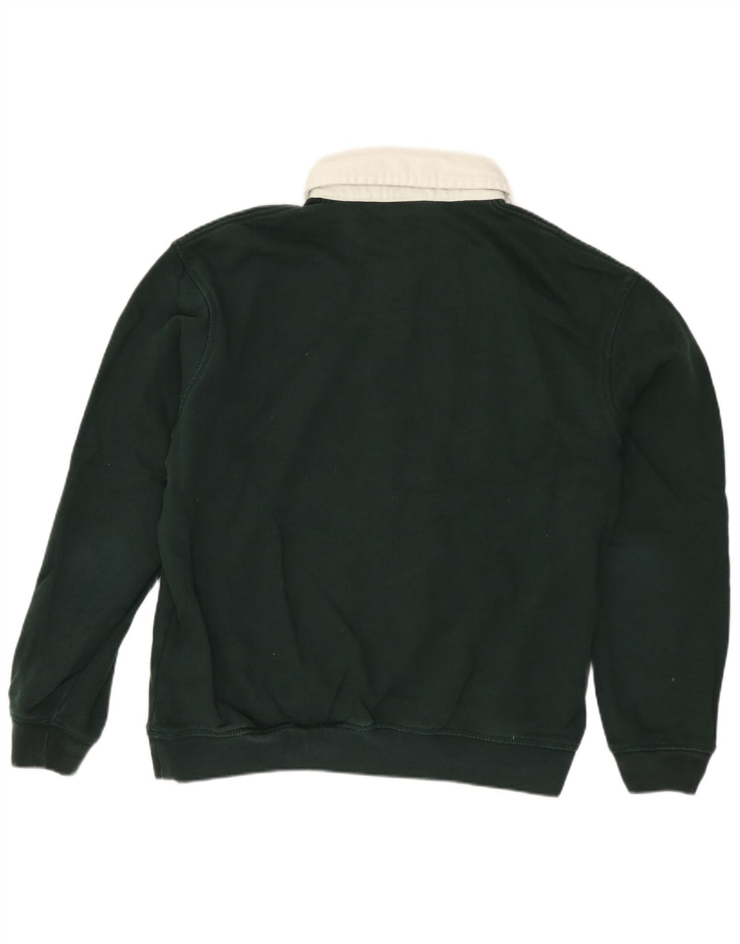 Zara Mens Polo Neck Sweatshirt Jumper Small Green Colourblock