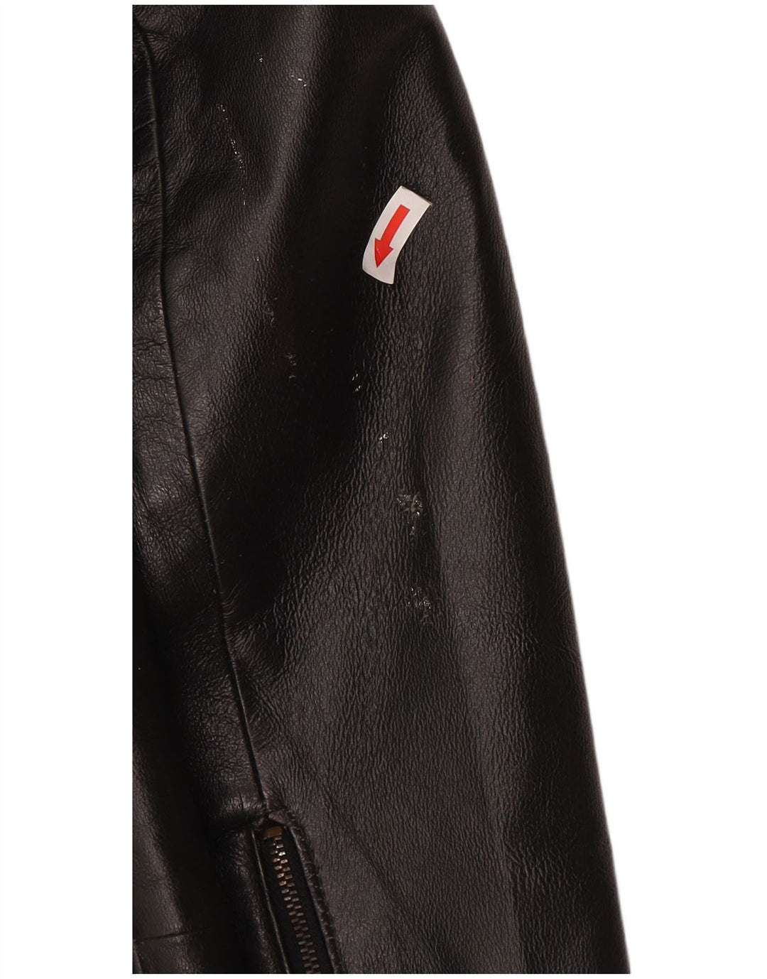 Privilegi Womens Leather Crop Bomber Jacket IT 44 Medium Black Leather