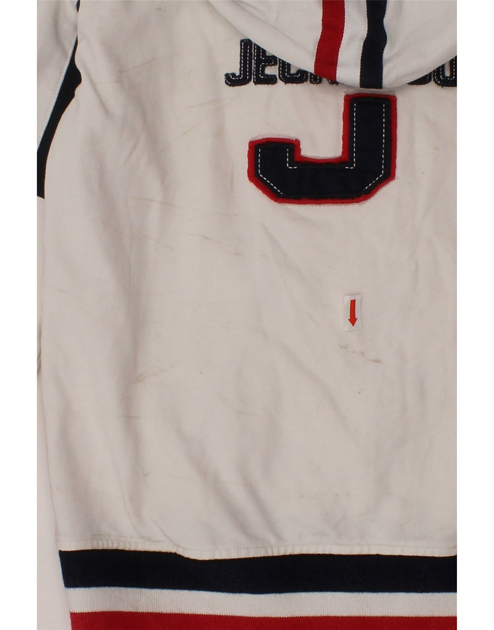 JECKERSON Boys Graphic Zip Hoodie Sweater 9-10 Years White Colourblock