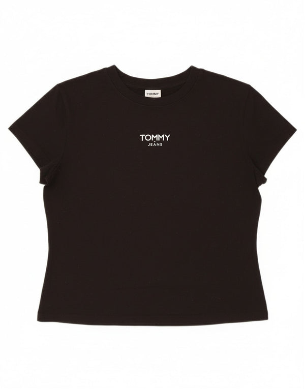 Tommy Hilfiger Womens Graphic T-Shirt Top UK 18 XL Black Cotton