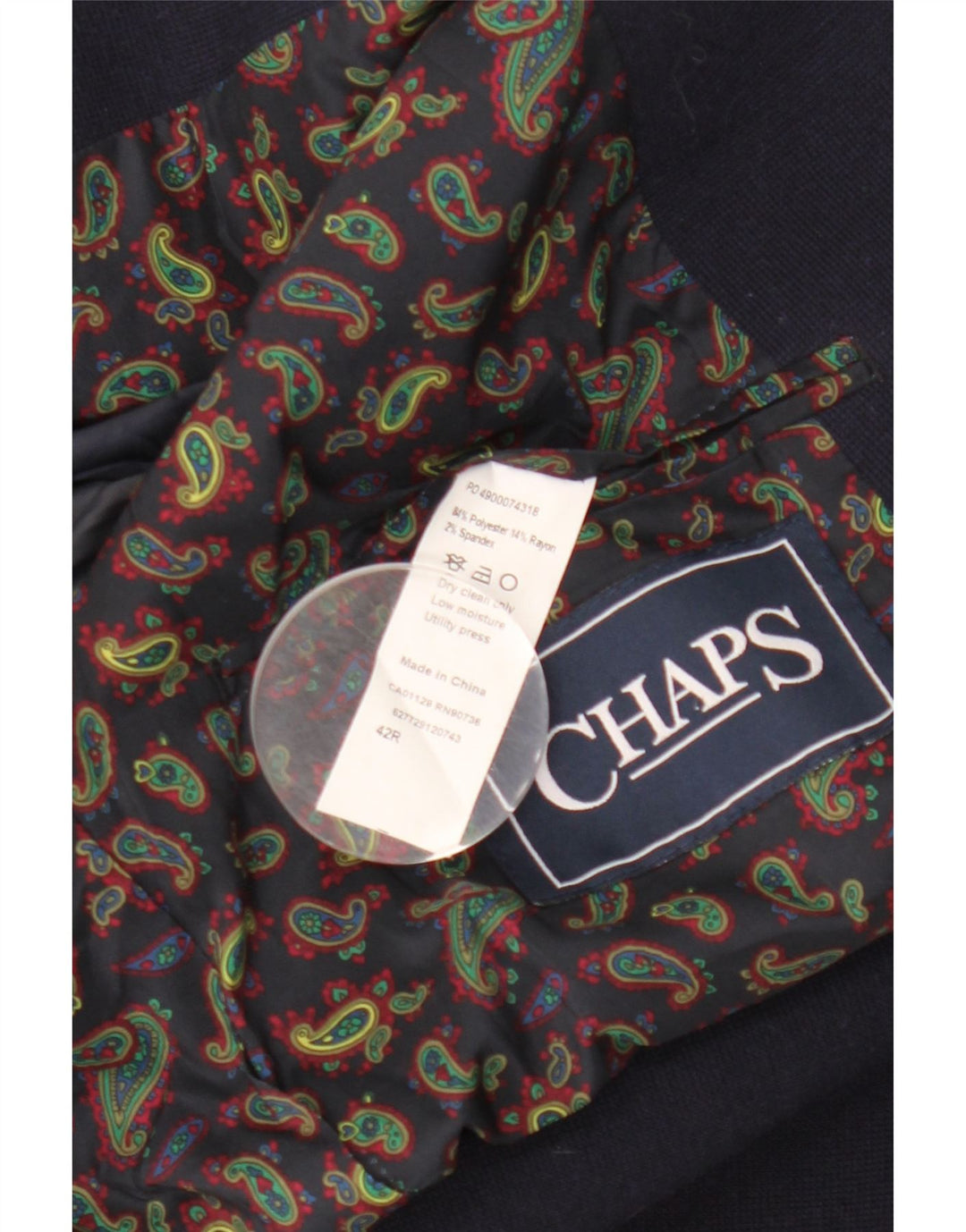 Chaps Mens 2 Button Blazer Jacket UK 42 XL Navy Blue Polyester