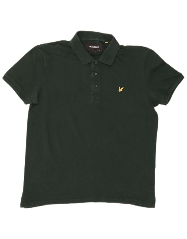 Lyle & Scott Mens Polo Shirt Large Green Cotton