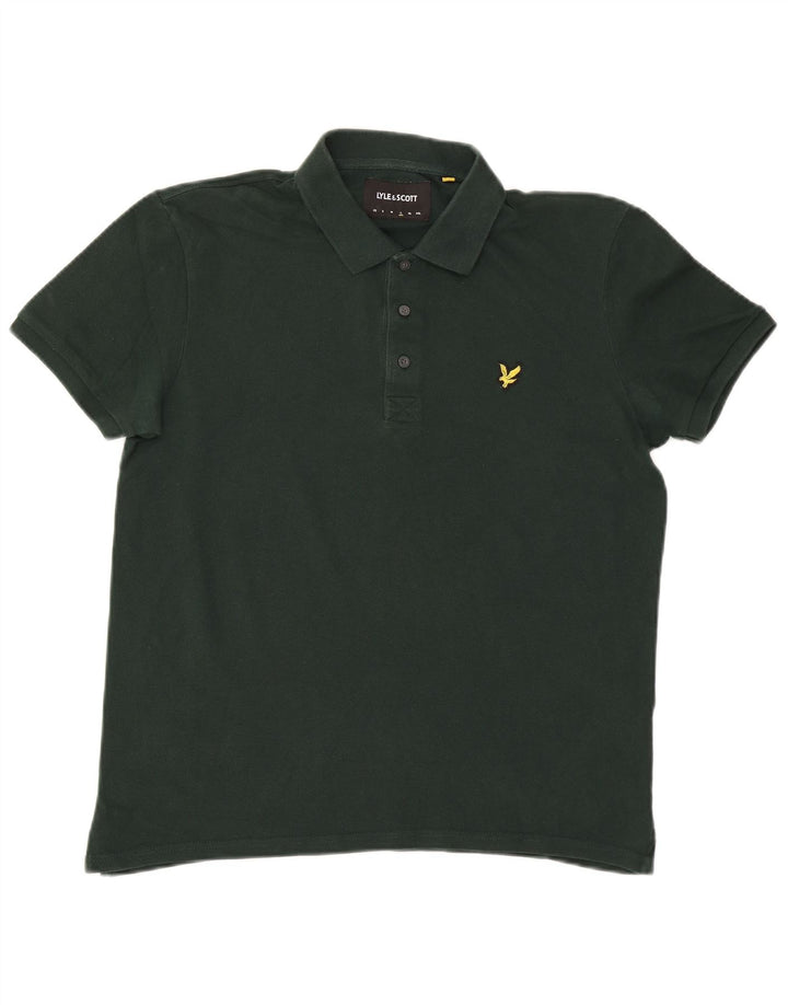 Lyle & Scott Mens Polo Shirt Large Green Cotton