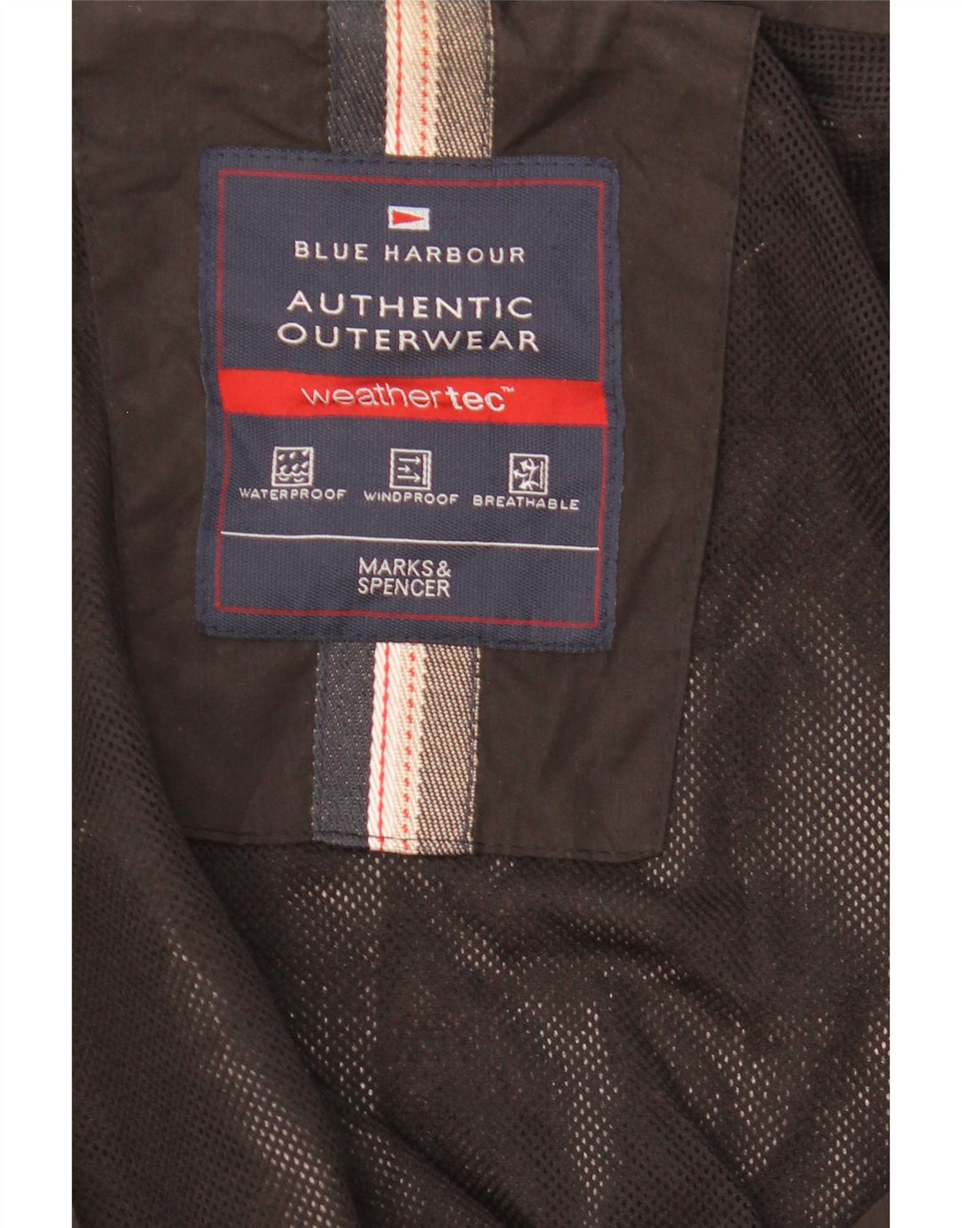 Marks & Spencer Mens Blue Harbour Hooded Rain Jacket UK 42 XL Black