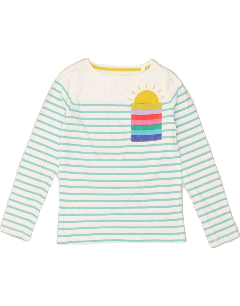 BODEN Boys Top Long Sleeve 8-9 Years Turquoise Striped Cotton | Vintage Boden | Thrift | Second-Hand Boden | Used Clothing | Messina Hembry 