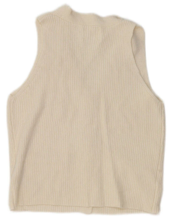 Zara Girls Sleeveless Cardigan Sweater 9-10 Years Off White Viscose