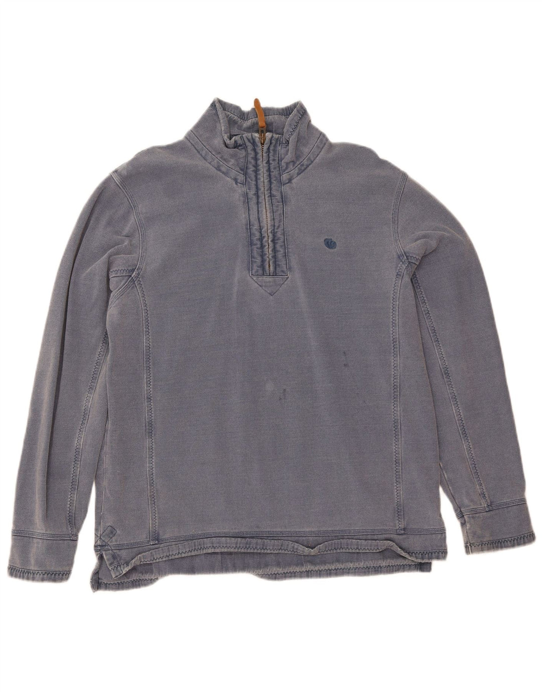 Fat Face Mens Zip Neck Sweatshirt Jumper Large Blue Cotton