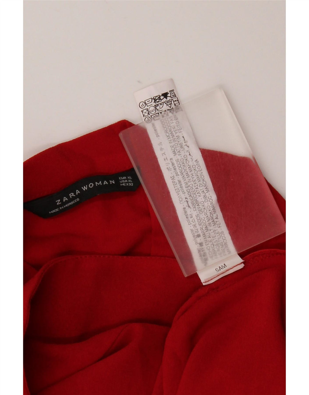 Zara Womens Long Sleeve Tiered Dress UK 18 XL Red Polyester