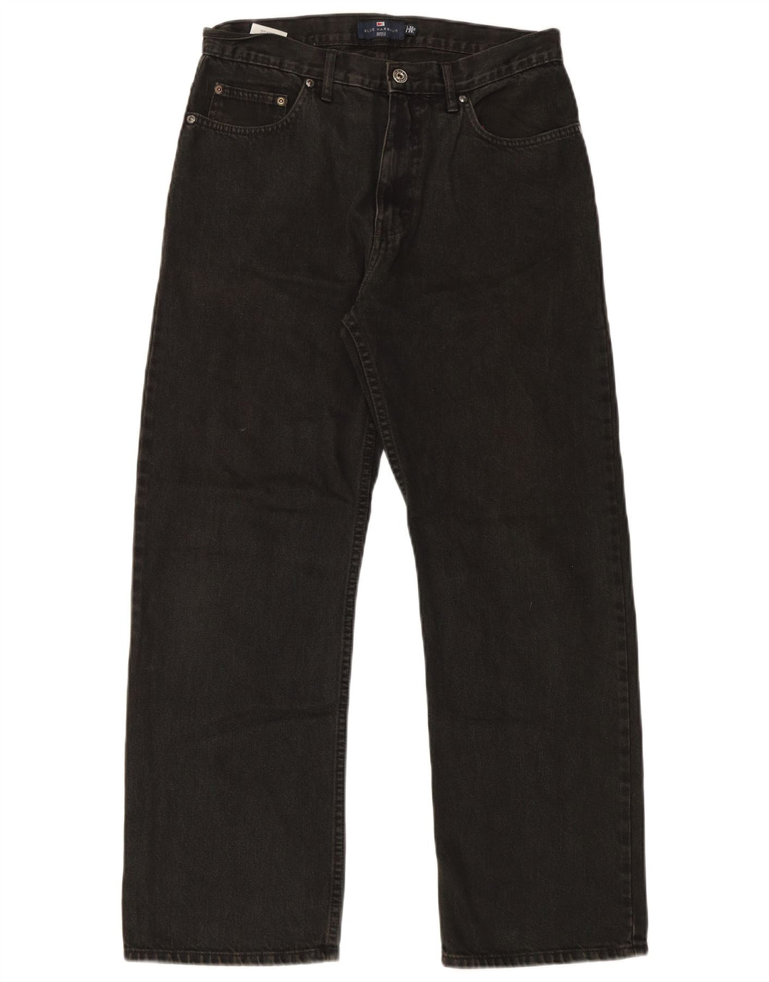 Marks & Spencer Mens Blue Harbour Straight Jeans W32 L29 Black Cotton