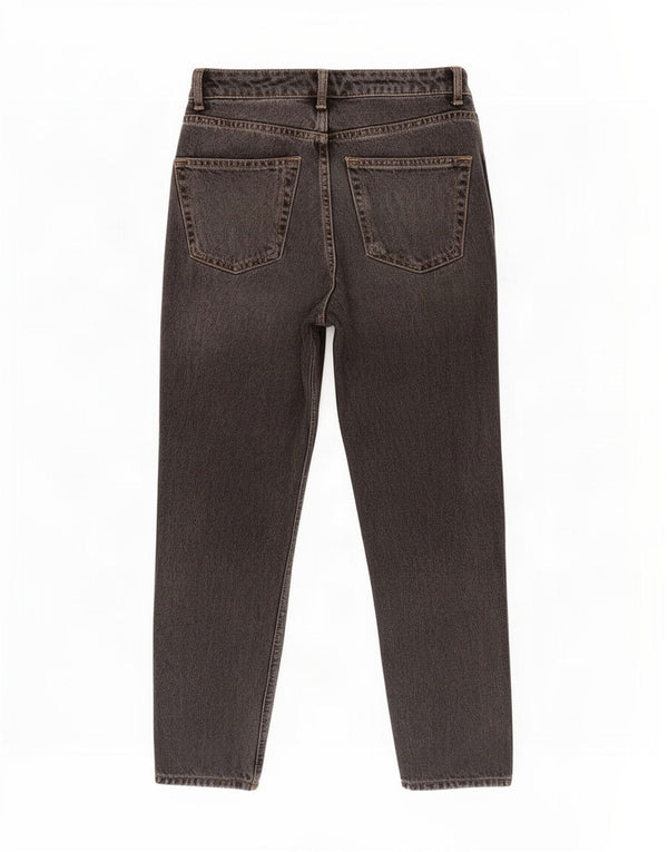 Topshop Womens Mom Crop Tapered Jeans W26 L25 Grey Cotton