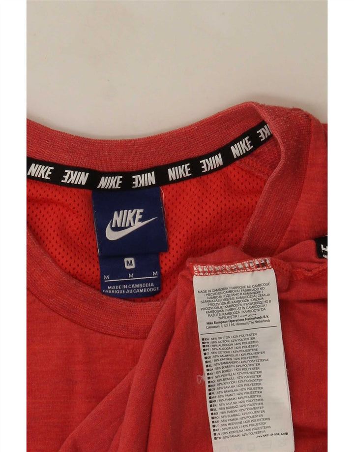 Nike Mens T-Shirt Top Medium Red Striped Cotton