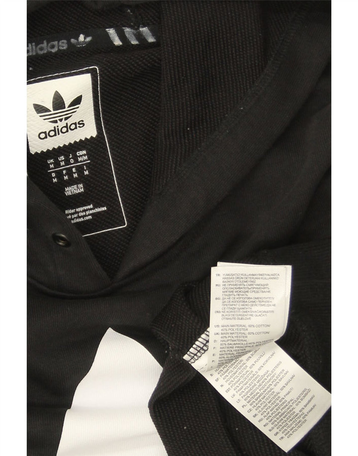 ADIDAS Mens Skateboarding Graphic Hoodie Jumper Medium Black Cotton
