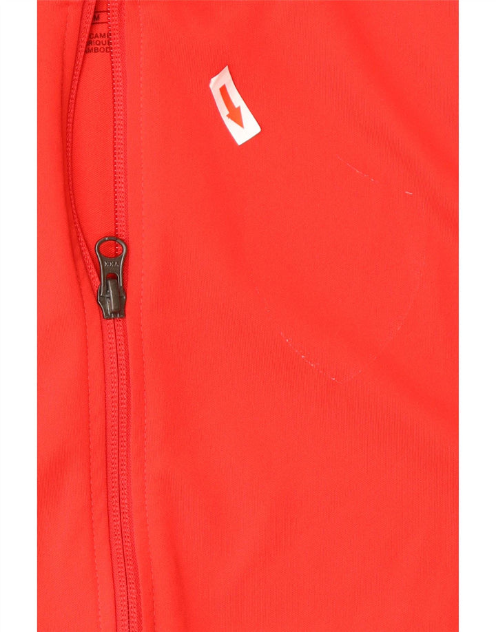 Nike Boys Dri Fit Tracksuit Top Jacket 12-13 Years Large Red Polyester
