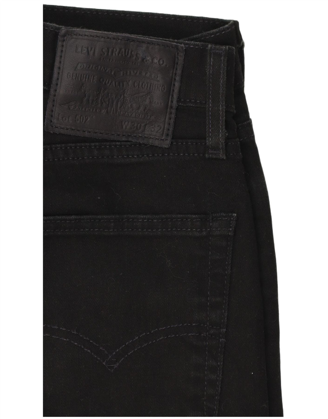 Levi's Mens 502 Tapered Jeans W30 L29 Black Cotton