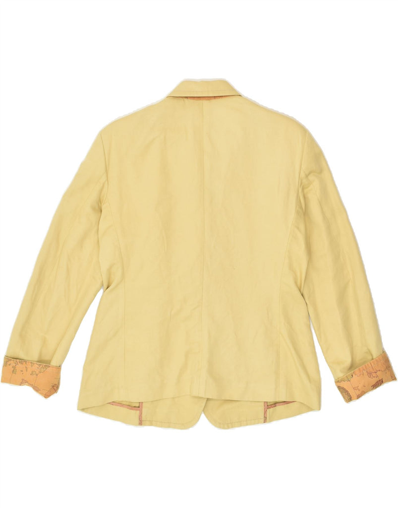 ALVIERO MARTINI Womens Blazer Jacket UK 16 Large Yellow Linen | Vintage ALVIERO MARTINI | Thrift | Second-Hand ALVIERO MARTINI | Used Clothing | Messina Hembry 