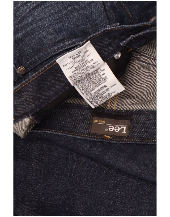 LEE Mens Denver Bootcut Jeans W31 L30 Navy Blue Cotton