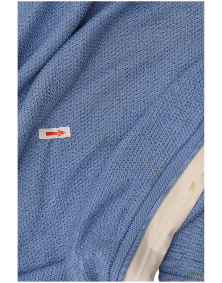 Zara Mens Crew Neck Jumper Sweater Large Blue Colourblock Cotton