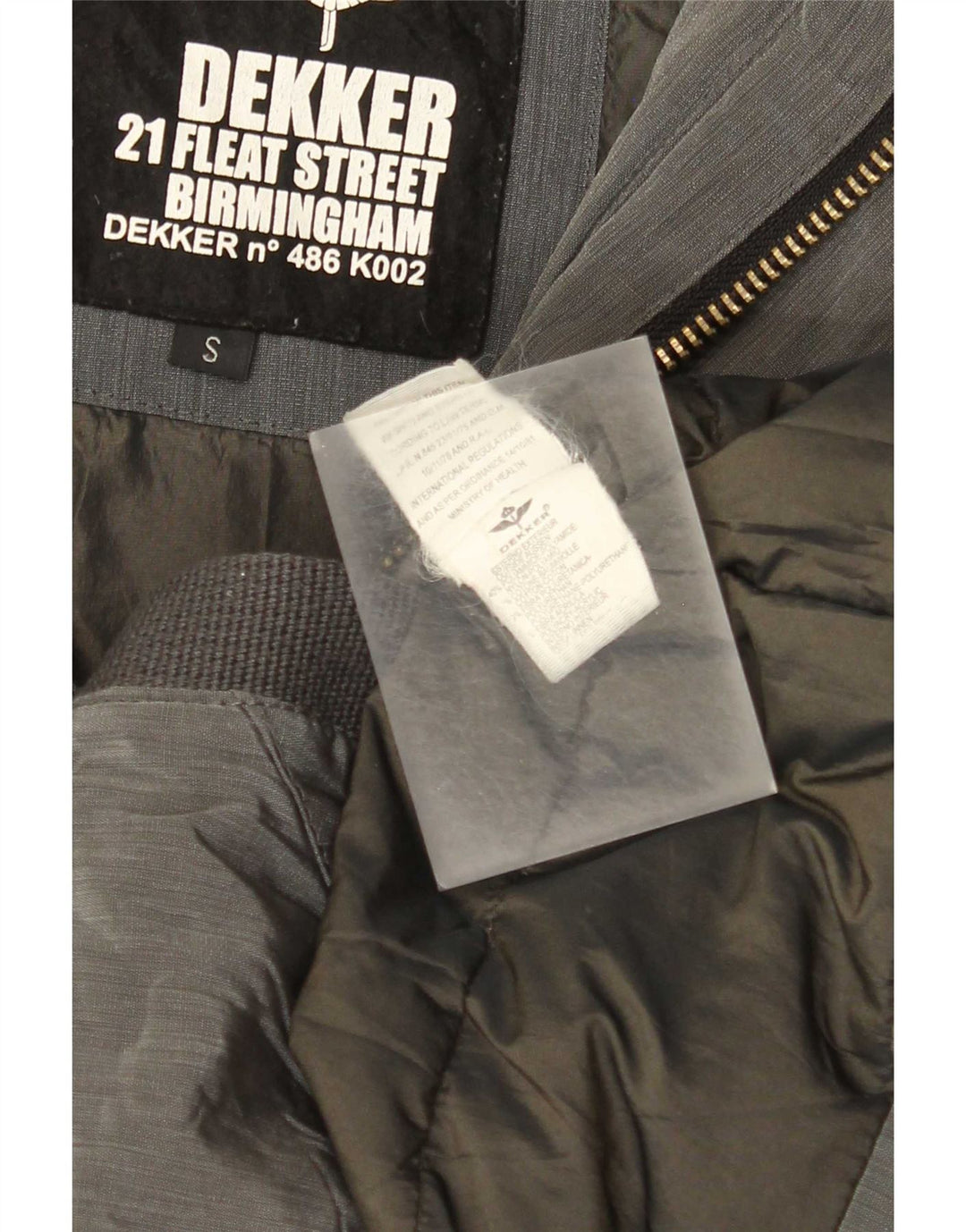 Dekker Mens Military Hooded Parka Jacket UK 36 Small Grey Polyamide