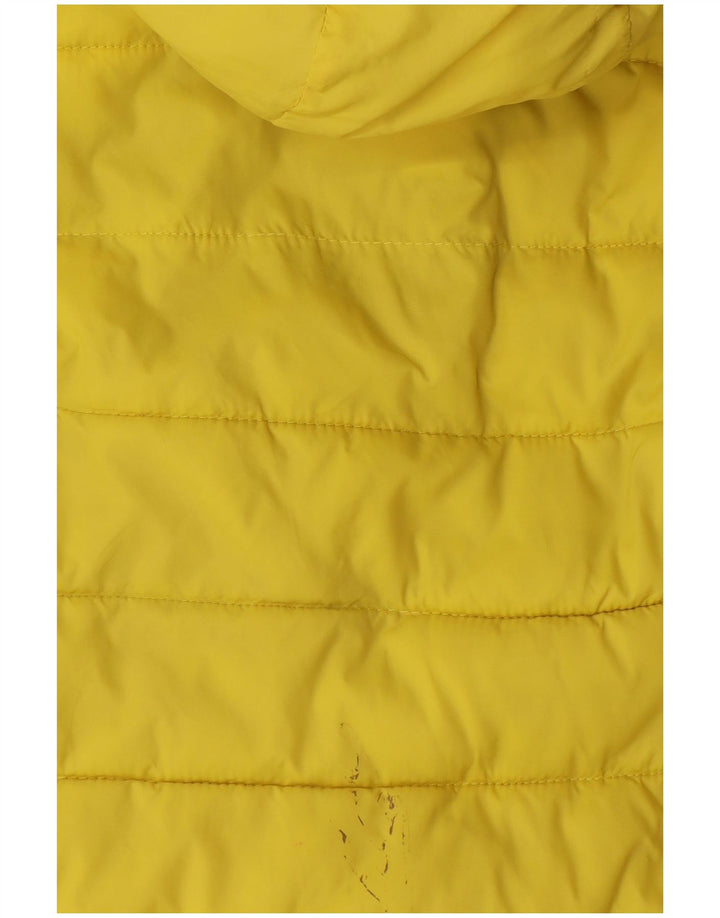 Superdry Womens Hooded Padded Jacket UK 10 Small Yellow Polyester