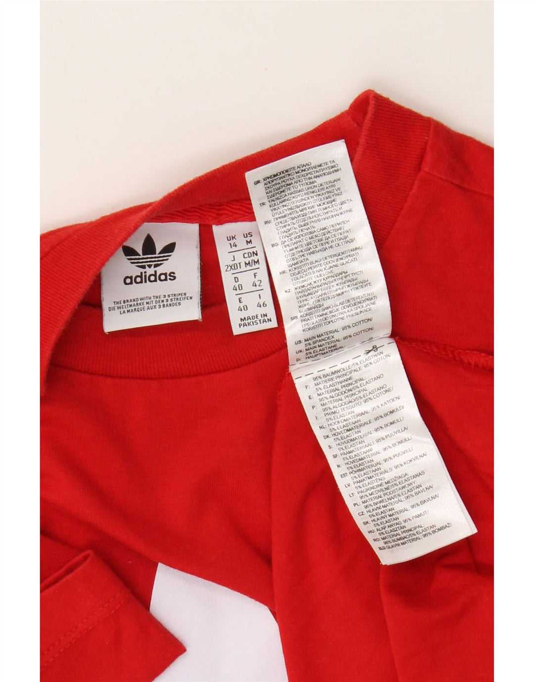 Adidas Womens Graphic T-Shirt Top UK 14 Medium Red Cotton