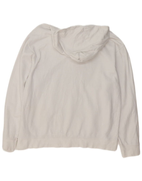 Topshop Womens Graphic Hoodie Jumper UK 14 Medium White Cotton